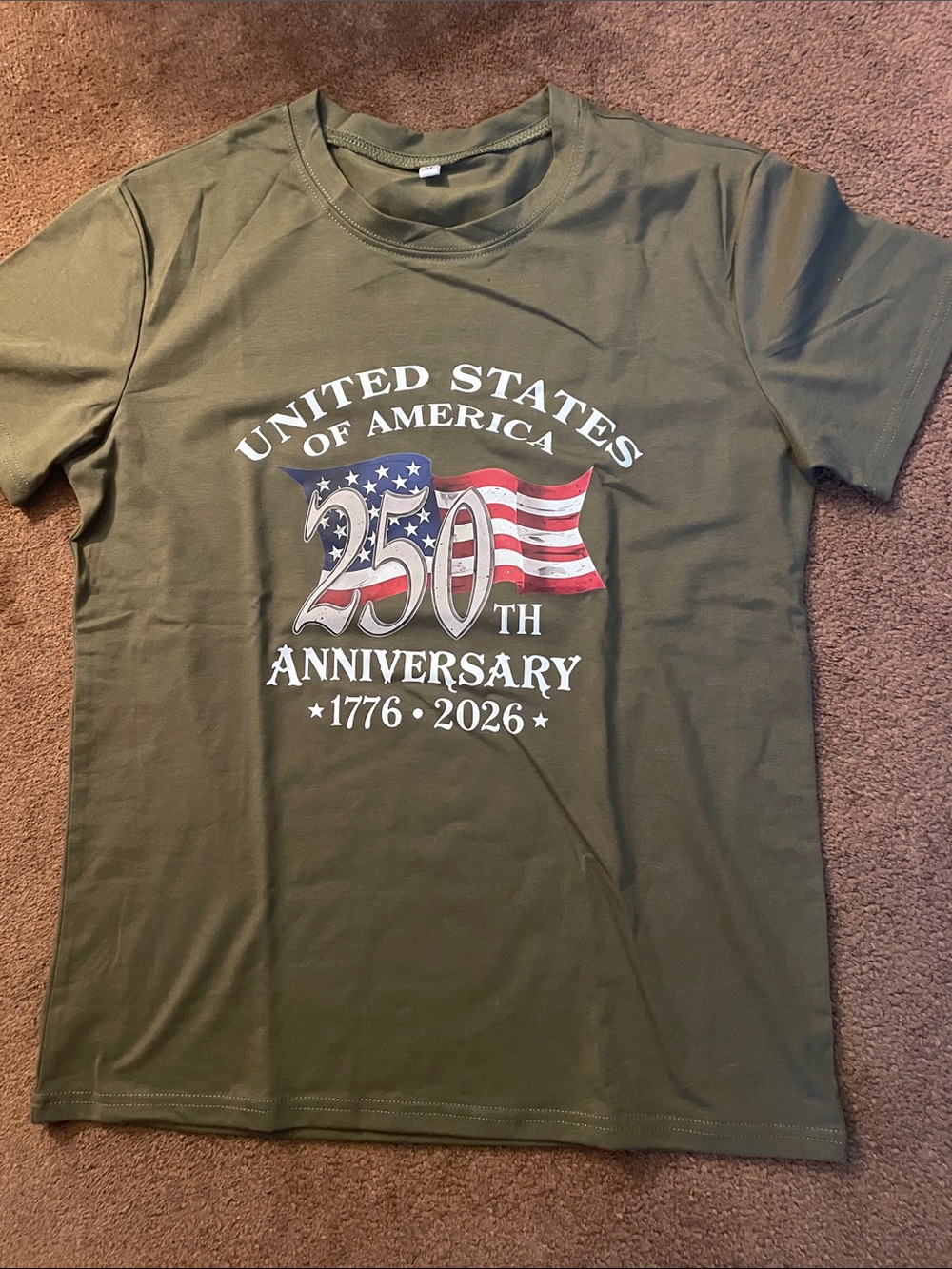 United States 250th Anniversary Graphic Tee - Olive Green unisex